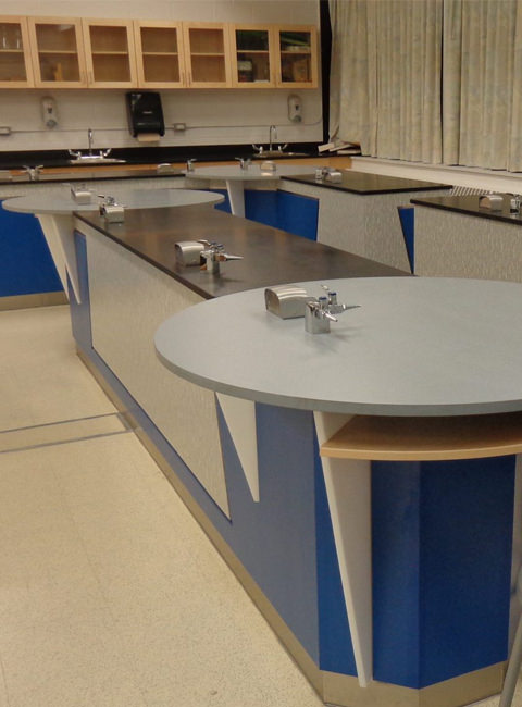 Custom lab casework and epoxy countertops